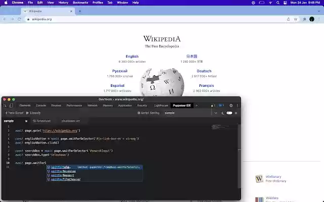 Puppeteer IDE from Chrome web store to be run with OffiDocs Chromium online Puppeteer IDE from Chrome web store to be run with OffiDocs Chromium online