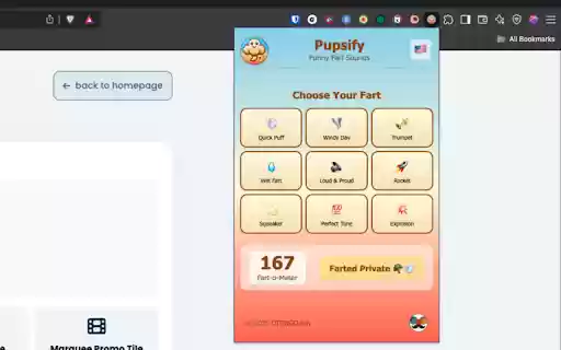 Pupsify Funny Fart Sounds (Fart Soundboard)  from Chrome web store to be run with OffiDocs Chromium online