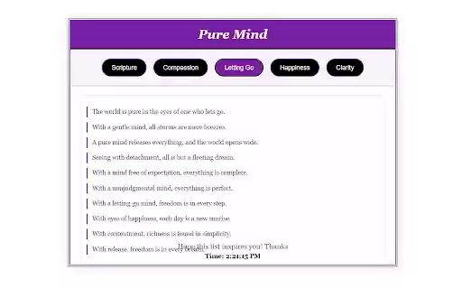 Pure Mind  from Chrome web store to be run with OffiDocs Chromium online