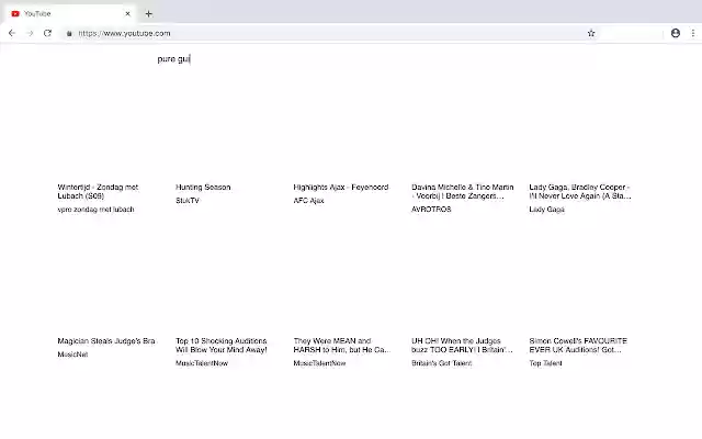 Pure YouTube GUI  from Chrome web store to be run with OffiDocs Chromium online