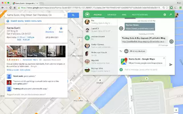 Pushbullet  from Chrome web store to be run with OffiDocs Chromium online