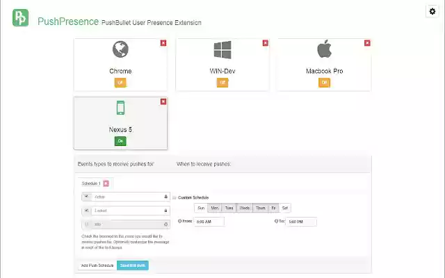 PushPresence  from Chrome web store to be run with OffiDocs Chromium online