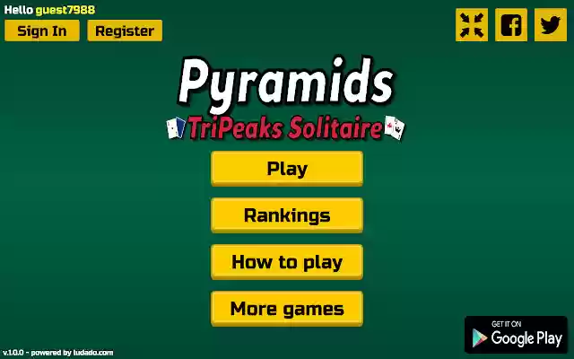 Pyramids Tripeaks Solitaire  from Chrome web store to be run with OffiDocs Chromium online