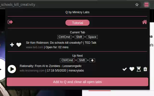 Q by Mimicry Labs from Chrome web store to be run with OffiDocs Chromium online Q by Mimicry Labs from Chrome web store to be run with OffiDocs Chromium online