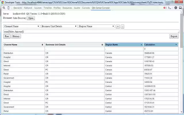 Qlik Sense Console  from Chrome web store to be run with OffiDocs Chromium online