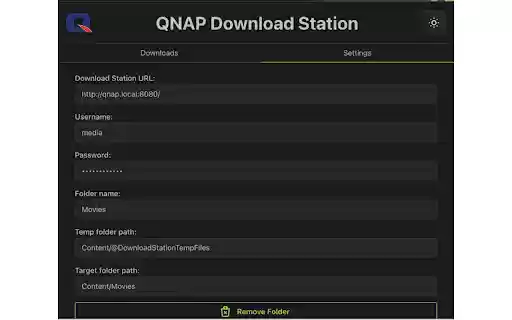 QNAP Download Station Manager  from Chrome web store to be run with OffiDocs Chromium online
