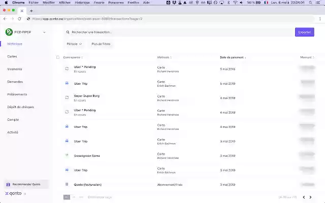 Qonto Parano  from Chrome web store to be run with OffiDocs Chromium online