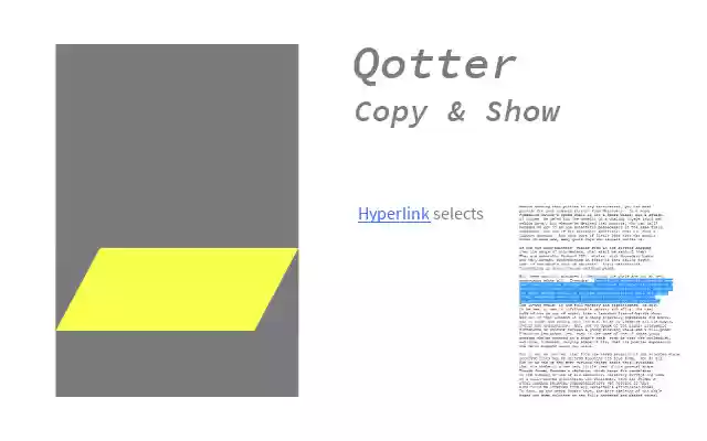 Qotter Copy Show from Chrome web store to be run with OffiDocs Chromium online Qotter Copy Show from Chrome web store to be run with OffiDocs Chromium online