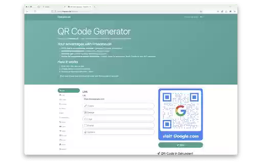 QR Code Generator Free  from Chrome web store to be run with OffiDocs Chromium online