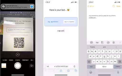 QR Code to Phone Clipboard from Chrome web store to be run with OffiDocs Chromium online QR Code to Phone Clipboard from Chrome web store to be run with OffiDocs Chromium online