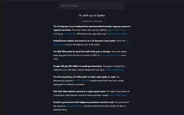 Quartz Daily Digest (Unofficial)  from Chrome web store to be run with OffiDocs Chromium online