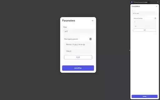 Query parameters manager  from Chrome web store to be run with OffiDocs Chromium online