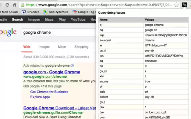 Query String Values from Chrome web store to be run with OffiDocs Chromium online Query String Values from Chrome web store to be run with OffiDocs Chromium online