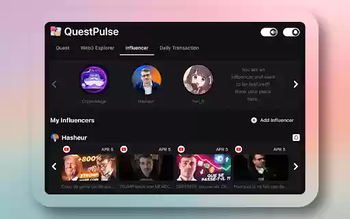 QuestPulse  from Chrome web store to be run with OffiDocs Chromium online