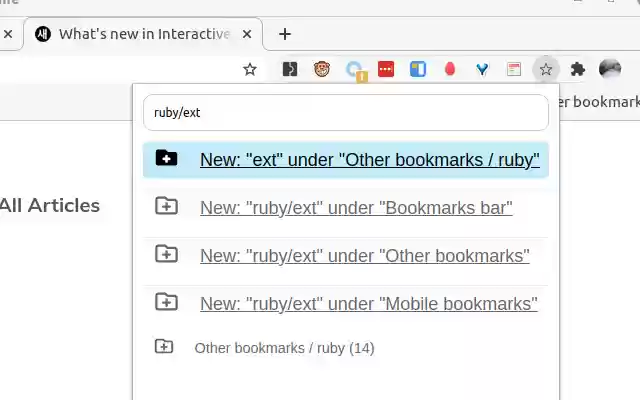 Quick Bookmark!  from Chrome web store to be run with OffiDocs Chromium online