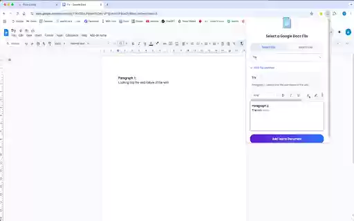 QuickDocs: Write Faster in Google Docs  from Chrome web store to be run with OffiDocs Chromium online