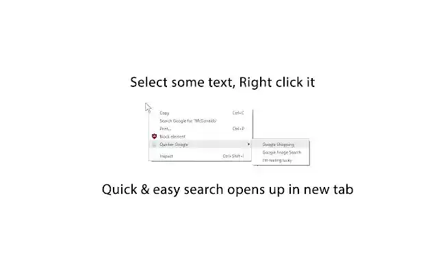 QuickerGoogle  from Chrome web store to be run with OffiDocs Chromium online