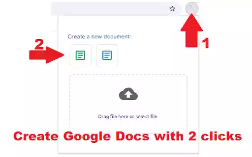 Quick Google Docs Create  from Chrome web store to be run with OffiDocs Chromium online