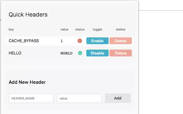 Quick Headers  from Chrome web store to be run with OffiDocs Chromium online