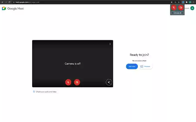 Quick Meet Mute from Chrome web store to be run with OffiDocs Chromium online Quick Meet Mute from Chrome web store to be run with OffiDocs Chromium online