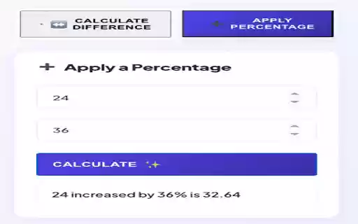 Quick Percentage Calculator Pro  from Chrome web store to be run with OffiDocs Chromium online