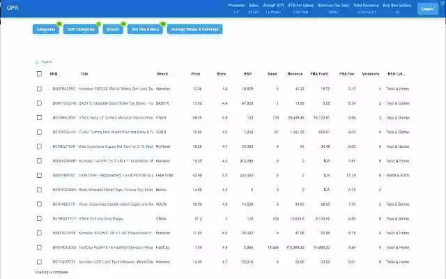 Quick Products Report  from Chrome web store to be run with OffiDocs Chromium online