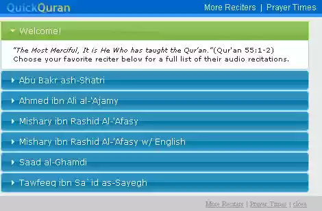 QuickQuran  from Chrome web store to be run with OffiDocs Chromium online