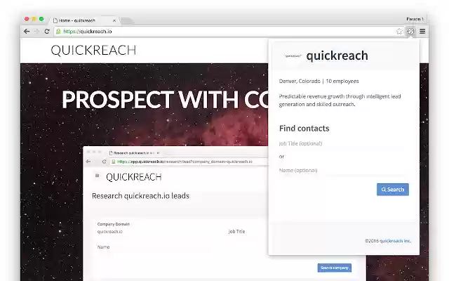 QuickReach  from Chrome web store to be run with OffiDocs Chromium online