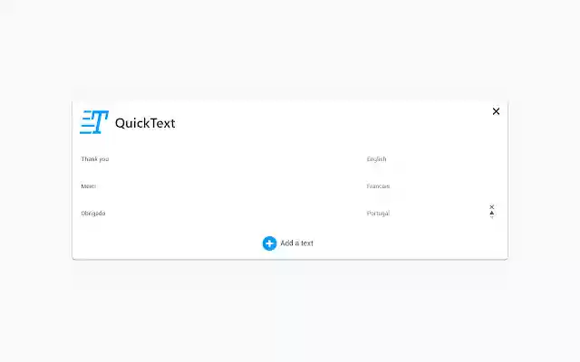 QuickText  from Chrome web store to be run with OffiDocs Chromium online