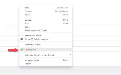 Quick TinyURL  from Chrome web store to be run with OffiDocs Chromium online