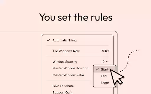 Quilt Tiling Window Manager  from Chrome web store to be run with OffiDocs Chromium online