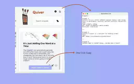 Quiver Snippet Management and Text Expansion  from Chrome web store to be run with OffiDocs Chromium online