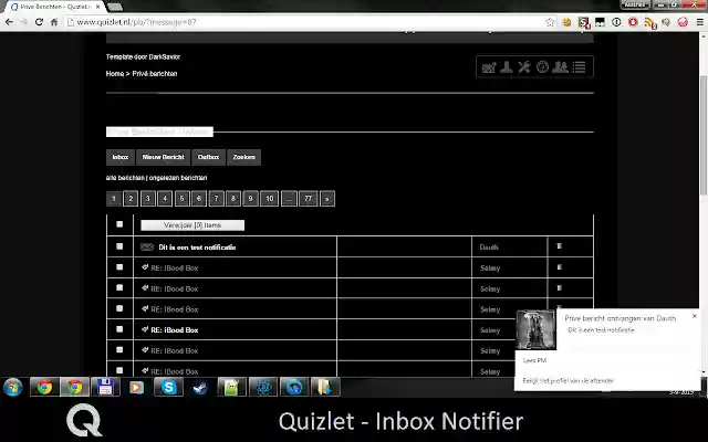 Quizlet.nl Inbox Notifier from Chrome web store to be run with OffiDocs Chromium online Quizlet.nl Inbox Notifier from Chrome web store to be run with OffiDocs Chromium online