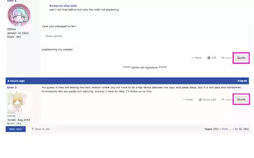 quote button for MAL  from Chrome web store to be run with OffiDocs Chromium online