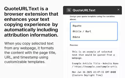 QuoteURLText from Chrome web store to be run with OffiDocs Chromium online QuoteURLText from Chrome web store to be run with OffiDocs Chromium online