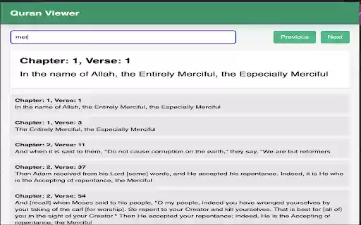 Quran Viewer  from Chrome web store to be run with OffiDocs Chromium online