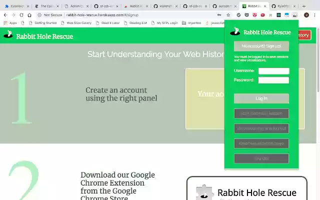 Rabbit Hole Rescue  from Chrome web store to be run with OffiDocs Chromium online