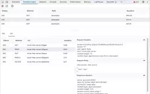 Rack Dev Insight  from Chrome web store to be run with OffiDocs Chromium online