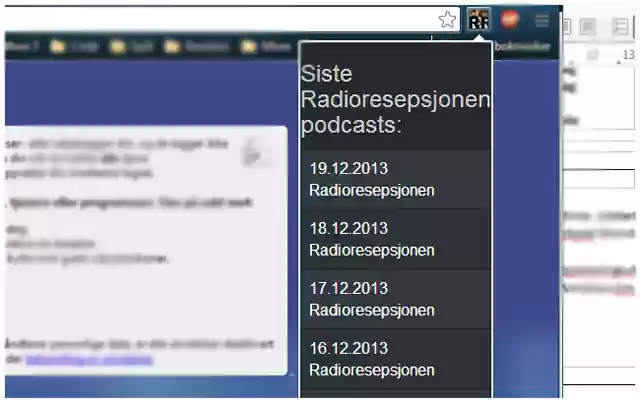 RadioresepsjonenBuddy from Chrome web store to be run with OffiDocs Chromium online RadioresepsjonenBuddy from Chrome web store to be run with OffiDocs Chromium online