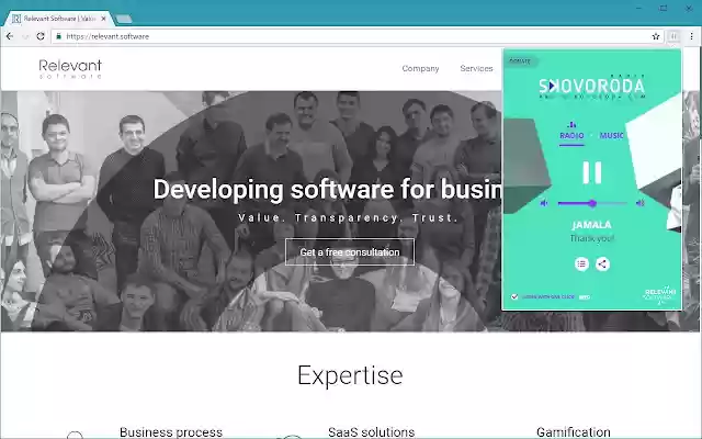Radio Skovoroda  from Chrome web store to be run with OffiDocs Chromium online