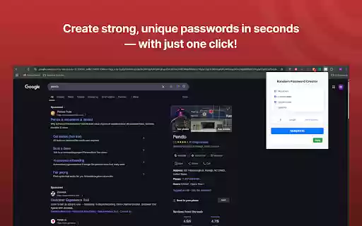 Random Password Creator  from Chrome web store to be run with OffiDocs Chromium online