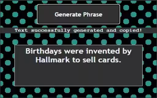 Random Phrase Generator  from Chrome web store to be run with OffiDocs Chromium online