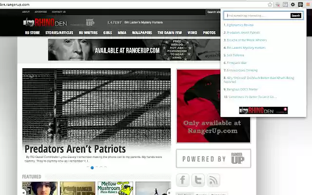 Ranger Ups Rhino Den News Feed  from Chrome web store to be run with OffiDocs Chromium online