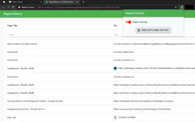 Rapid History Beta from Chrome web store to be run with OffiDocs Chromium online Rapid History Beta from Chrome web store to be run with OffiDocs Chromium online