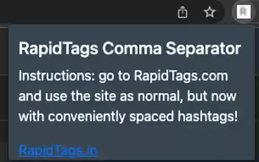 Rapid Tags Comma Separator from Chrome web store to be run with OffiDocs Chromium online Rapid Tags Comma Separator from Chrome web store to be run with OffiDocs Chromium online