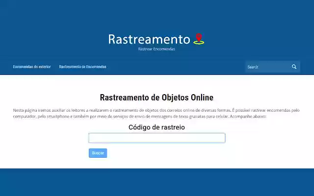 Rastreamento  from Chrome web store to be run with OffiDocs Chromium online