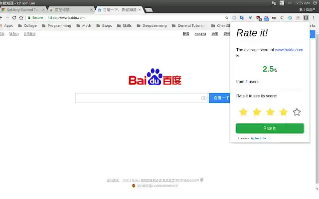 RateIt  from Chrome web store to be run with OffiDocs Chromium online
