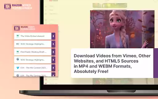 RazorWave Video Downloader  from Chrome web store to be run with OffiDocs Chromium online