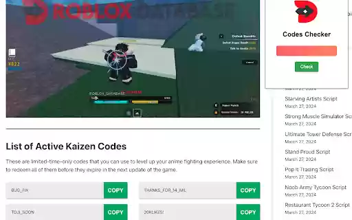 RDB Codes Checker  from Chrome web store to be run with OffiDocs Chromium online