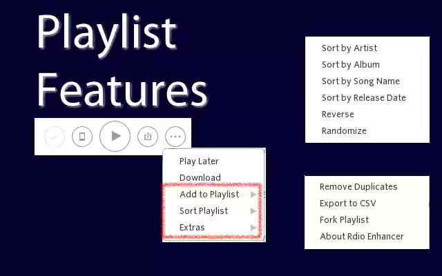Rdio Enhancer  from Chrome web store to be run with OffiDocs Chromium online